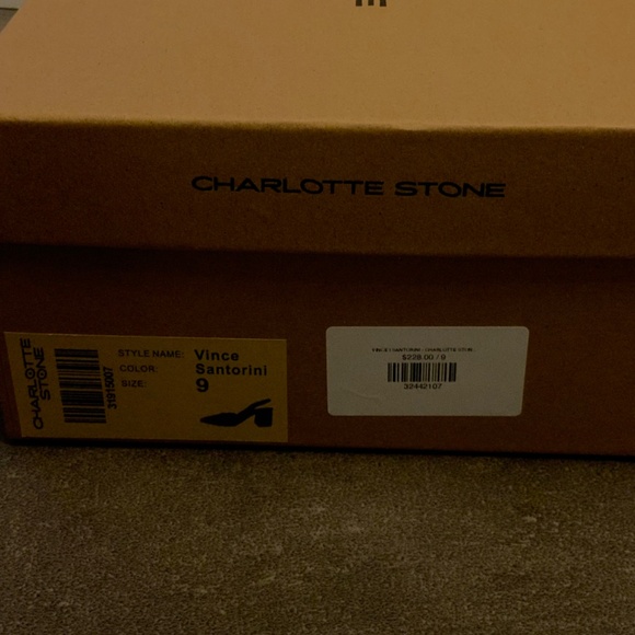 Charlotte Stone Blue Heels in Box - Picture 10 of 10